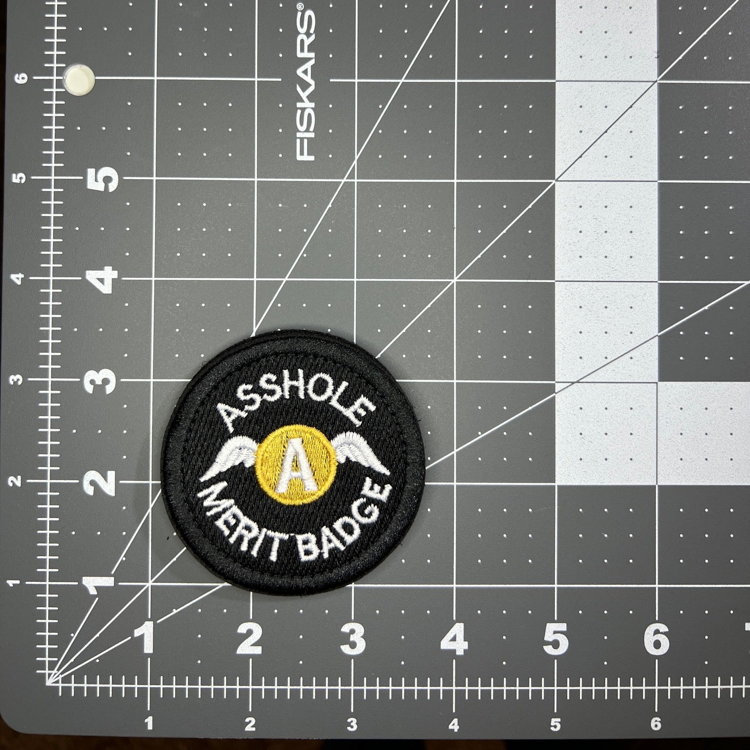 Asshole Merit Badge Patch - Black/Gold