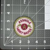 Asshole Merit Badge Patch - Burgandy/Green