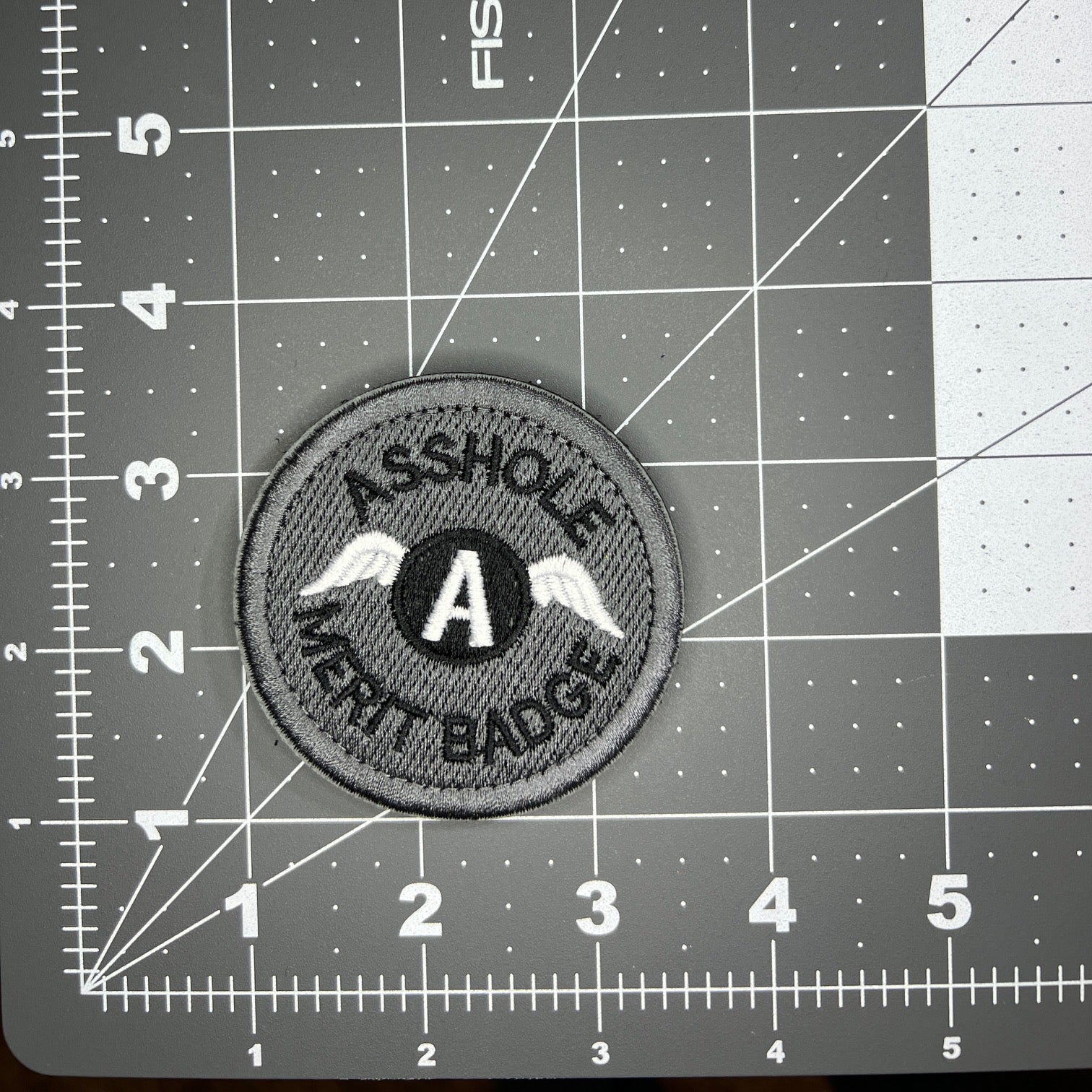 Asshole Merit Badge Patch - Gray/Black