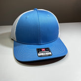 Authentic Richardson 112 Trucker 6 Panel Twill Mesh Back Split Col Blue - White