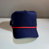 Cobra Rope Trucker Hat - Navy/ Red