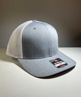 Richardson 112 + R-Flex Adjustable Trucker Hat - Heather Grey/White