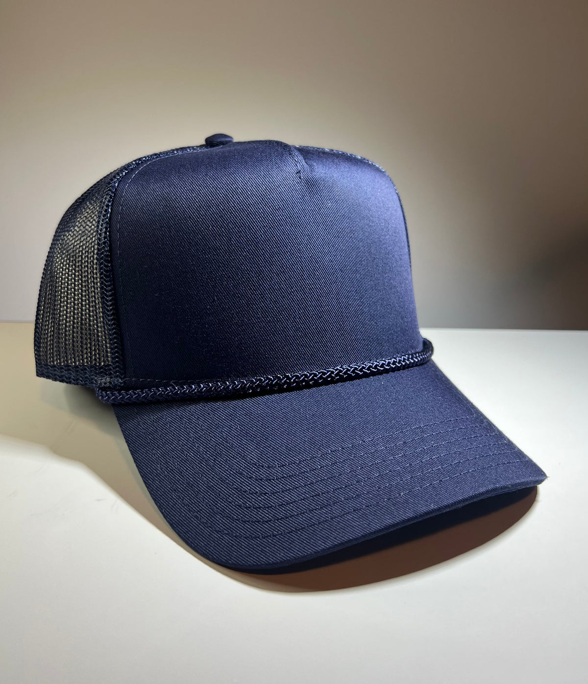 Otto-Cotton Twill High Crown Golf Style Mesh Back Rope - Navy