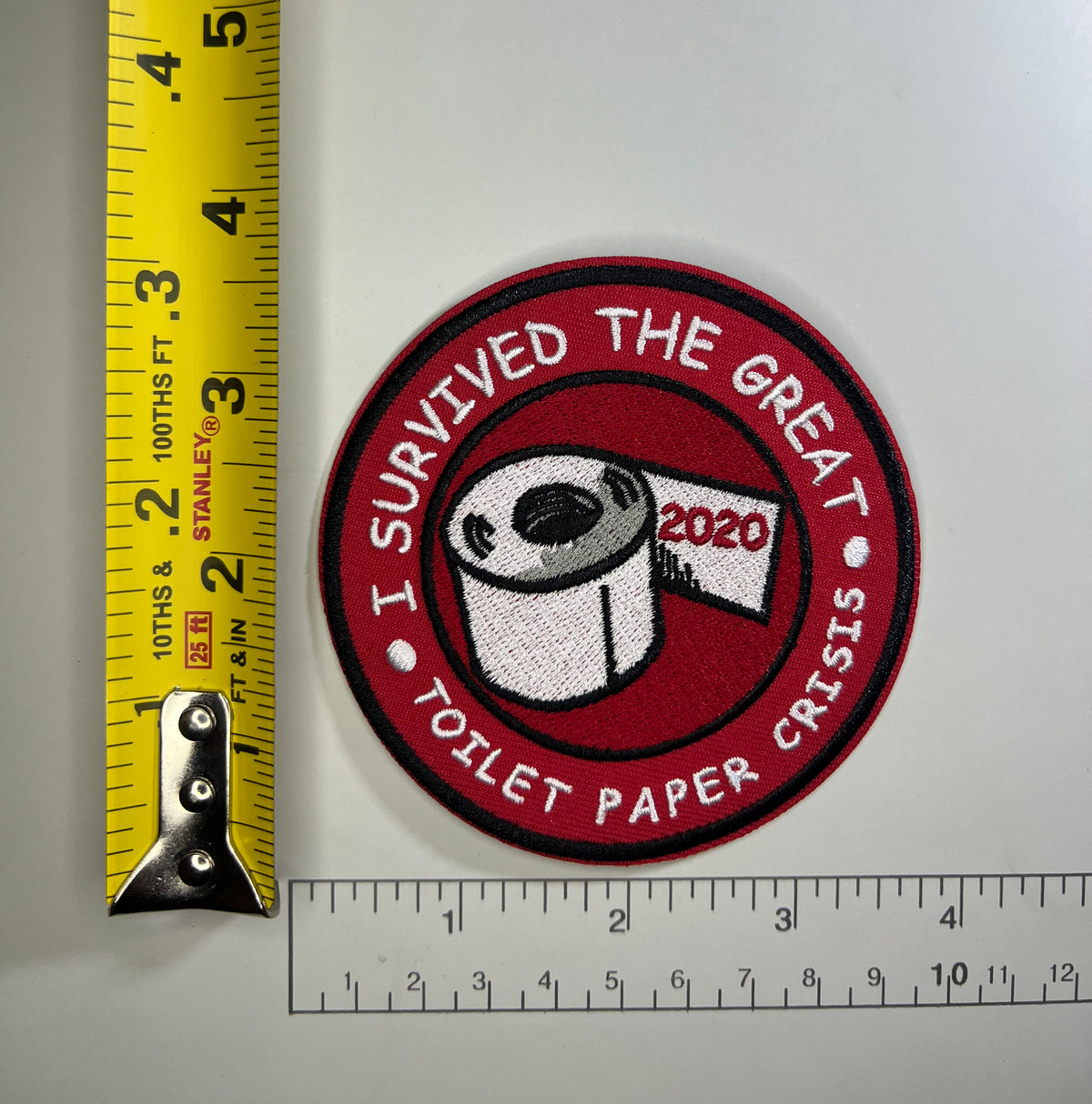 I Survived 2020 Biohazard Toilet Paper Crisis Retro Style Patch