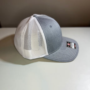 Richardson 112 + R-Flex Adjustable Trucker Hat - Heather Grey/White