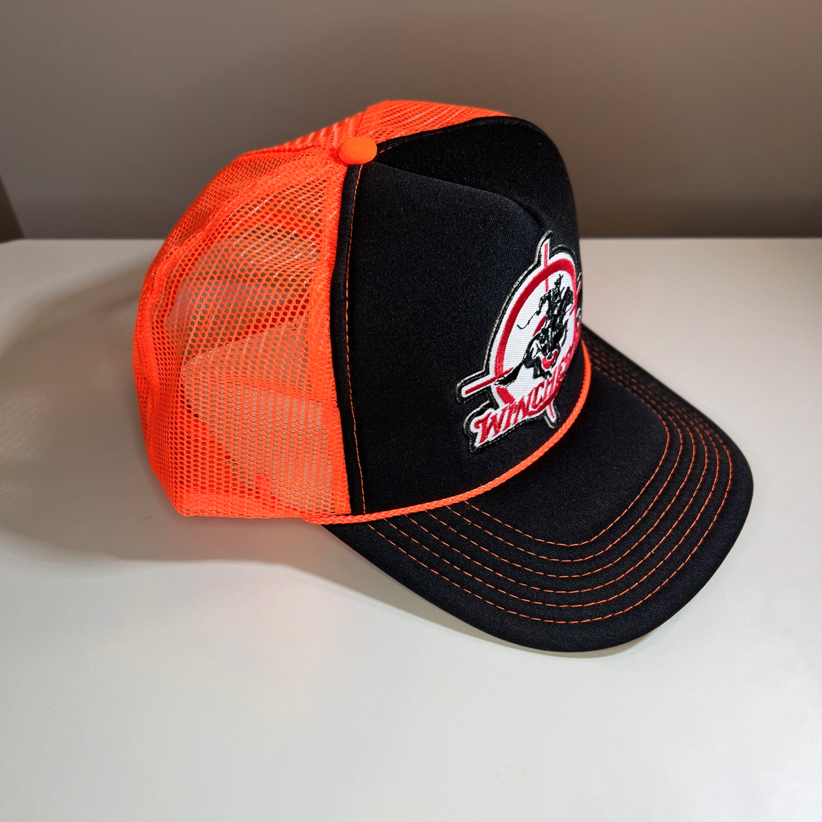 Otto-Neon Polyester Foam Front High Crown Golf Style Mesh Back Winchester Rifles Hat